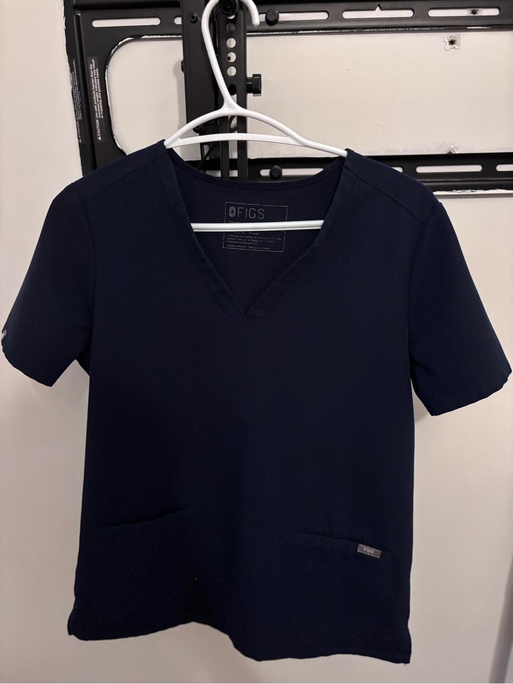 Figs Navy Short Sleeve V-Neck Scrub Top